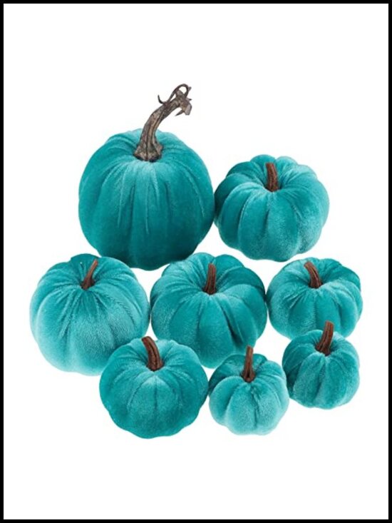 Other - 8 Pcs Velvet Artificial Pumpkins Set for Fall Halloween Thanksgiving Home Decor